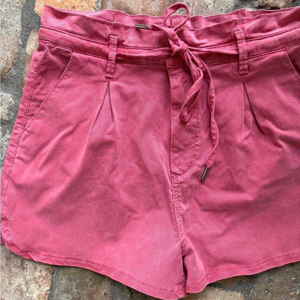 PAIGE - Harlie Pleats Vintage Sweet Rose High Waisted Shorts - 29